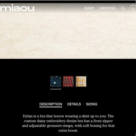 Miaou Dylan Bra embroidered Daisy opening zip front Opening Ceremonies M medium - Picture 14 of 16